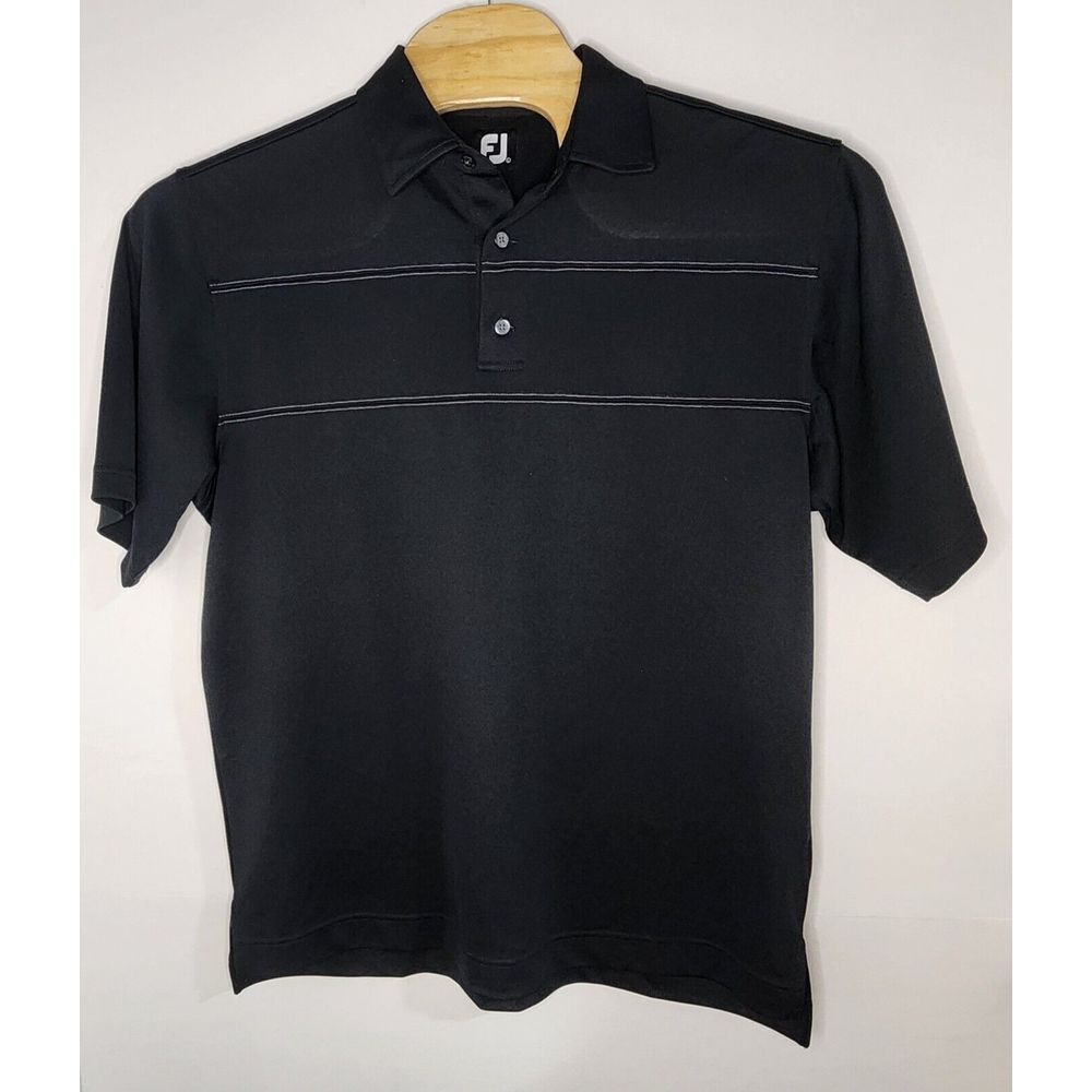 Footjoy Mens Size L Short Sleeve Black Polo Shirt